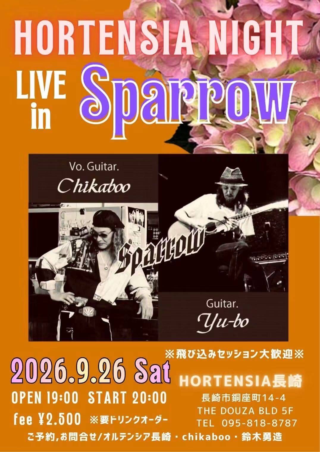 HORTENSIA NIGHT  LIVE in Sparrow